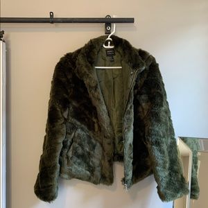 Green forever 21 Faux Fur Coat